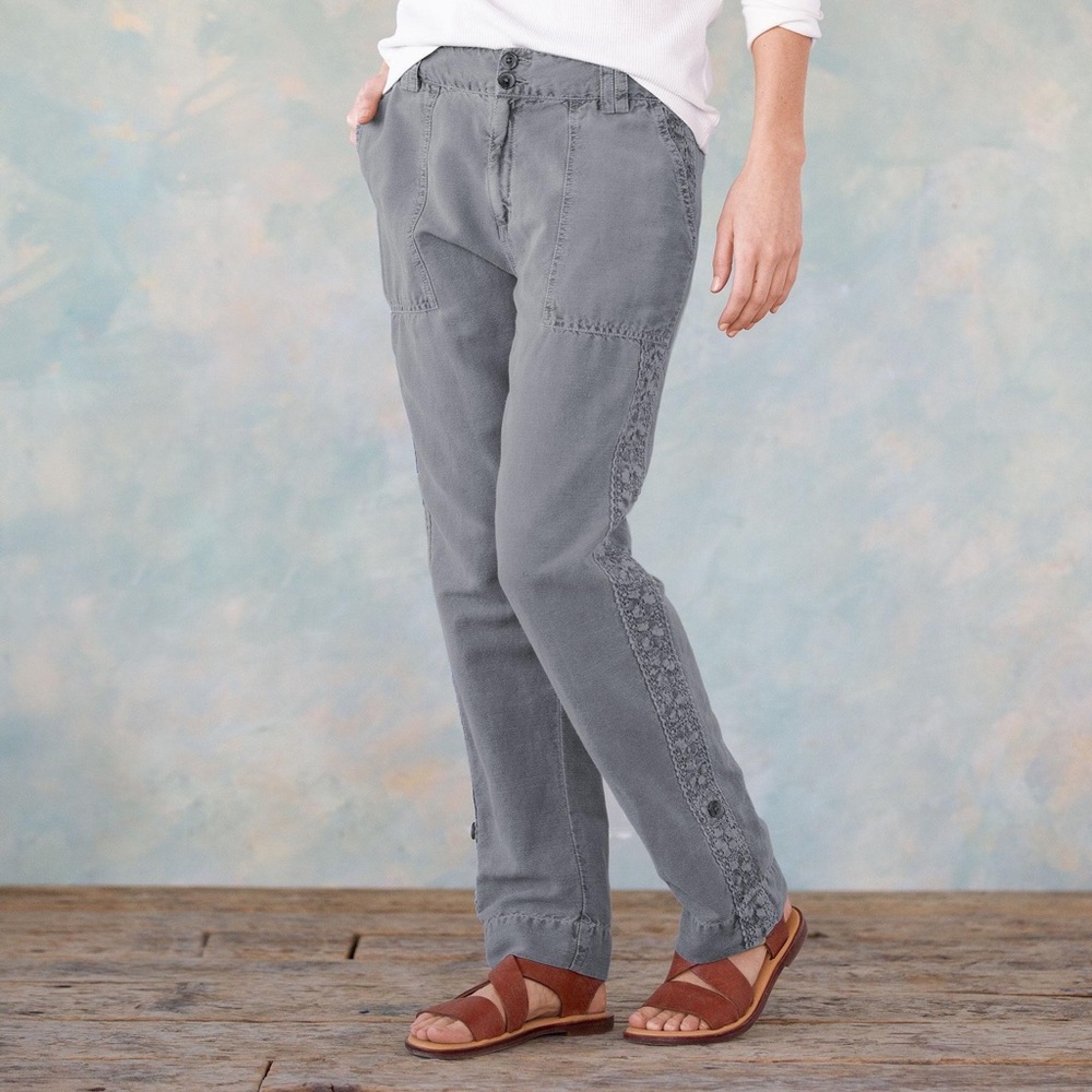 SUNDANCE ORGANIA LACE ROLL UP PANT PETITE